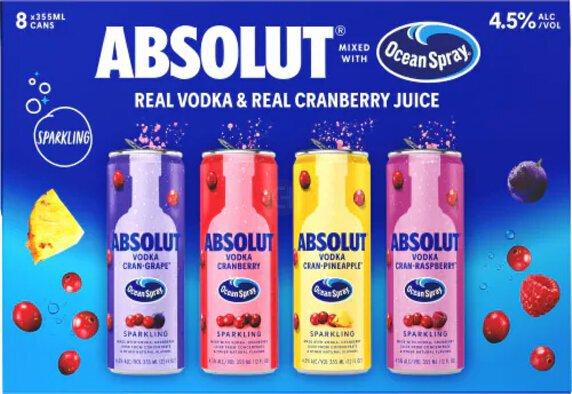 Absolut Ocean Spray Mix Pack 8Pk