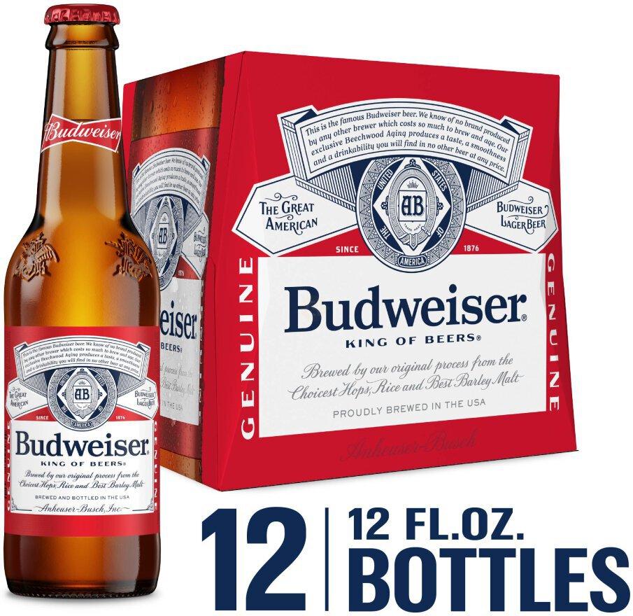 Budweiser Lager Beer 12PK bottles