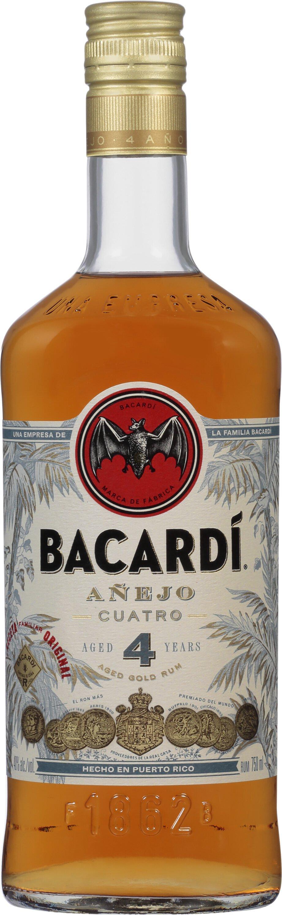 Bacardi 4yr Cuatro Añejo Rum 750mL