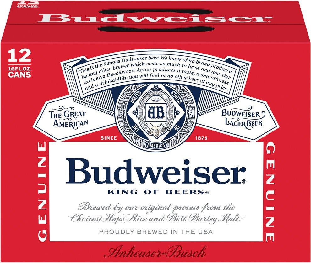 Budweiser 12PK 16Oz Aluminum