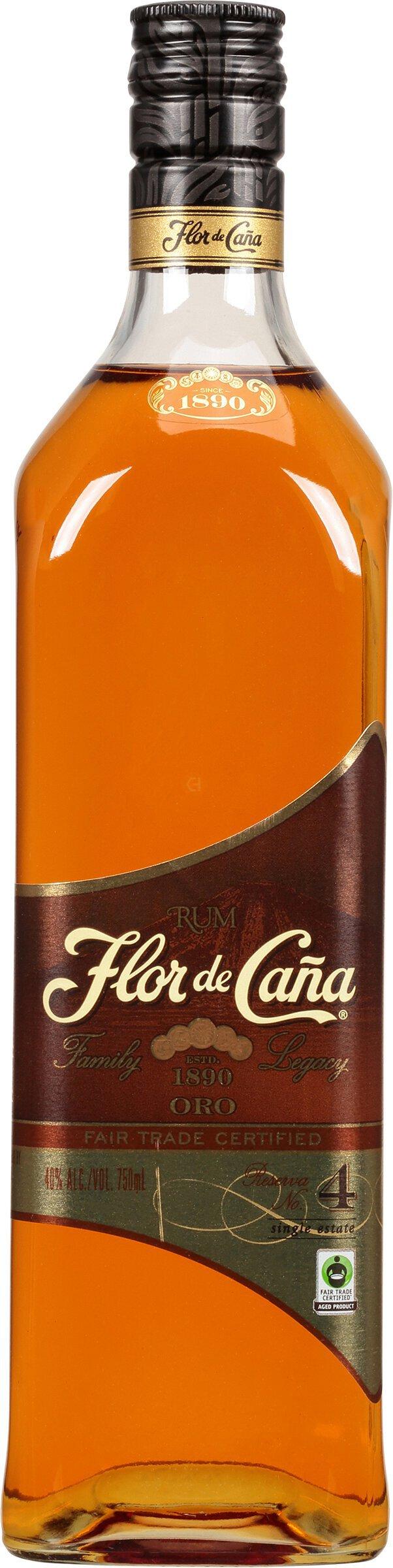 Flor De Cana 4YR Oro Añejo Rum 750mL