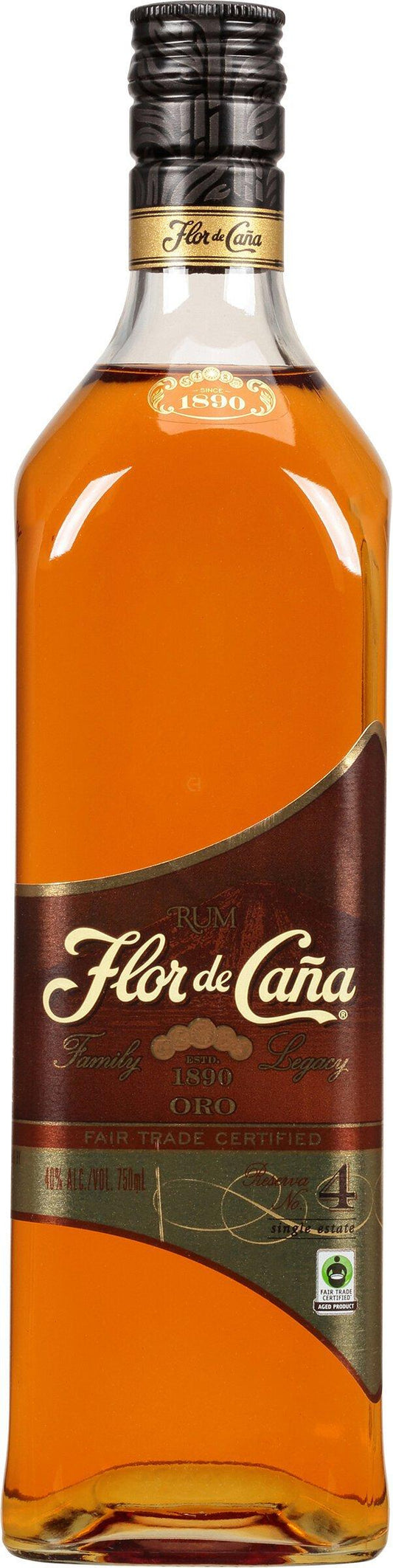Flor De Cana 4YR Oro Añejo Rum 750mL